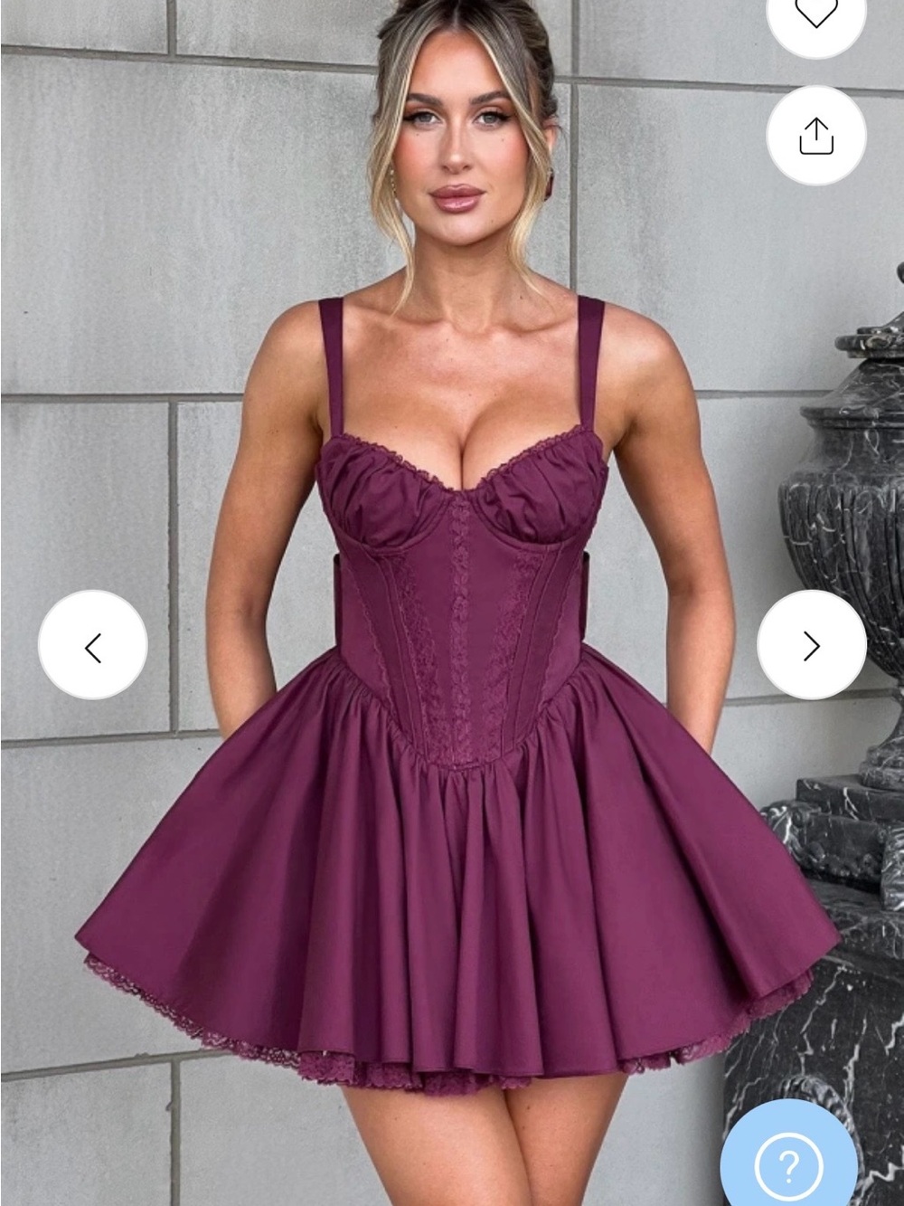 Babyboo JOSIE Dress: Corset Sweetheart Mini Dress with Full Skirt